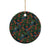 New Zealand Christmas Ceramic Ornament Romantic Tui Birds on Pohutukawa - Cobalt - Polynesian Pride