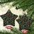 New Zealand Christmas Ceramic Ornament Romantic Tui Birds on Pohutukawa - Cobalt - Polynesian Pride