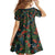 New Zealand Christmas Family Matching Off The Shoulder Long Sleeve Dress and Hawaiian Shirt Romantic Tui Birds on Pohutukawa - Cobalt - Polynesian Pride