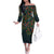 New Zealand Christmas Family Matching Off The Shoulder Long Sleeve Dress and Hawaiian Shirt Romantic Tui Birds on Pohutukawa - Cobalt - Polynesian Pride