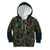 New Zealand Christmas Kid Hoodie Romantic Tui Birds on Pohutukawa - Cobalt - Polynesian Pride