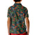New Zealand Christmas Kid Polo Shirt Romantic Tui Birds on Pohutukawa - Cobalt - Polynesian Pride