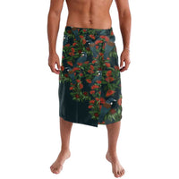 New Zealand Christmas Lavalava Romantic Tui Birds on Pohutukawa - Cobalt - Polynesian Pride