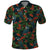 New Zealand Christmas Polo Shirt Romantic Tui Birds on Pohutukawa - Cobalt - Polynesian Pride
