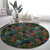 New Zealand Christmas Round Carpet Romantic Tui Birds on Pohutukawa - Cobalt - Polynesian Pride