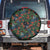 New Zealand Christmas Spare Tire Cover Romantic Tui Birds on Pohutukawa - Cobalt - Polynesian Pride