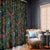 New Zealand Christmas Window Curtain Romantic Tui Birds on Pohutukawa - Cobalt - Polynesian Pride