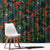 New Zealand Christmas Window Curtain Romantic Tui Birds on Pohutukawa - Cobalt - Polynesian Pride