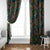 New Zealand Christmas Window Curtain Romantic Tui Birds on Pohutukawa - Cobalt - Polynesian Pride