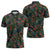 New Zealand Christmas Zipper Polo Shirt Romantic Tui Birds on Pohutukawa - Cobalt - Polynesian Pride