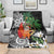 Polynesian Blanket Tropical Santa - Plumeria Black Vintage