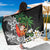 Polynesian Sarong Tropical Santa - Plumeria Black Vintage
