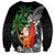 Polynesian Sweatshirt Tropical Santa - Plumeria Black Vintage