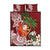 Polynesian Quilt Bed Set Tropical Santa - Plumeria Red Vintage