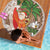 Polynesian Beach Blanket Tropical Santa - Plumeria Beige Vintage