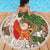 Polynesian Beach Blanket Tropical Santa - Plumeria Beige Vintage