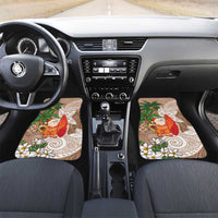 Polynesian Car Mats Tropical Santa - Plumeria Beige Vintage