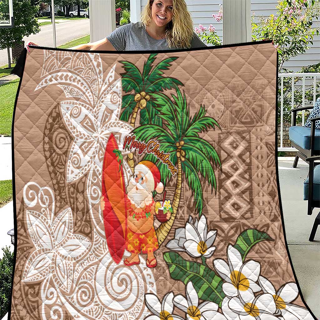 Polynesian Quilt Tropical Santa - Plumeria Beige Vintage LT7 Beige - Polynesian Pride
