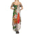 Polynesian Summer Maxi Dress Tropical Santa - Plumeria Beige Vintage