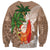 Polynesian Sweatshirt Tropical Santa - Plumeria Beige Vintage