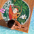 Polynesian Beach Blanket Tropical Santa - Plumeria Green Vintage