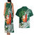 Polynesian Couples Matching Tank Maxi Dress and Hawaiian Shirt Tropical Santa - Plumeria Green Vintage