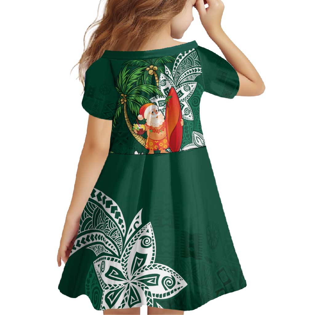 Polynesian Family Matching Mermaid Dress and Hawaiian Shirt Tropical Santa - Plumeria Green Vintage LT7 - Polynesian Pride