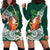 Polynesian Hoodie Dress Tropical Santa - Plumeria Green Vintage