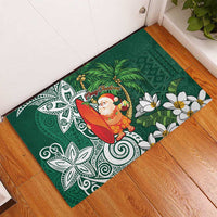 Polynesian Rubber Doormat Tropical Santa - Plumeria Green Vintage LT7 - Polynesian Pride