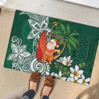 Polynesian Rubber Doormat Tropical Santa - Plumeria Green Vintage LT7 - Polynesian Pride