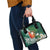 Polynesian Shoulder Handbag Tropical Santa - Plumeria Green Vintage