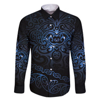 New Zealand Matariki Family Matching Short Sleeve Bodycon Dress and Hawaiian Shirt Cosmic Style LT7 Dad's Shirt - Long Sleeve Galaxy - Polynesian Pride