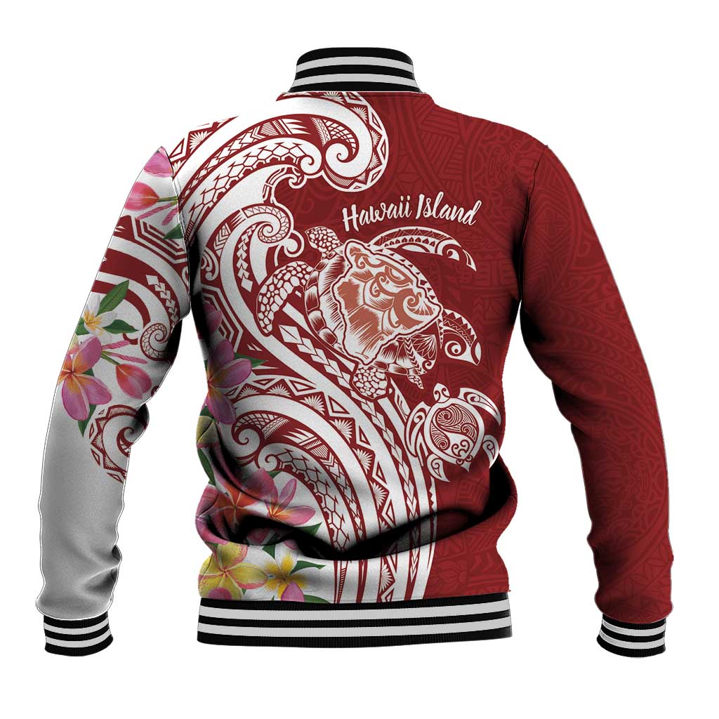 Aloha Hawaii Island Personalized Baseball Jacket Crimson Dreamy Turtle