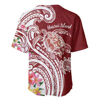 Aloha Hawaii Island Personalized Baseball Jersey Crimson Dreamy Turtle