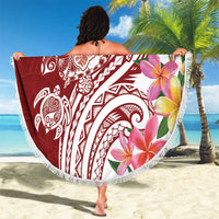 Aloha Hawaii Island Personalized Beach Blanket Crimson Dreamy Turtle