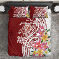 Aloha Hawaii Island Personalized Bedding Set Crimson Dreamy Turtle