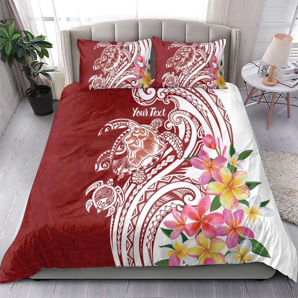 Aloha Hawaii Island Personalized Bedding Set Crimson Dreamy Turtle