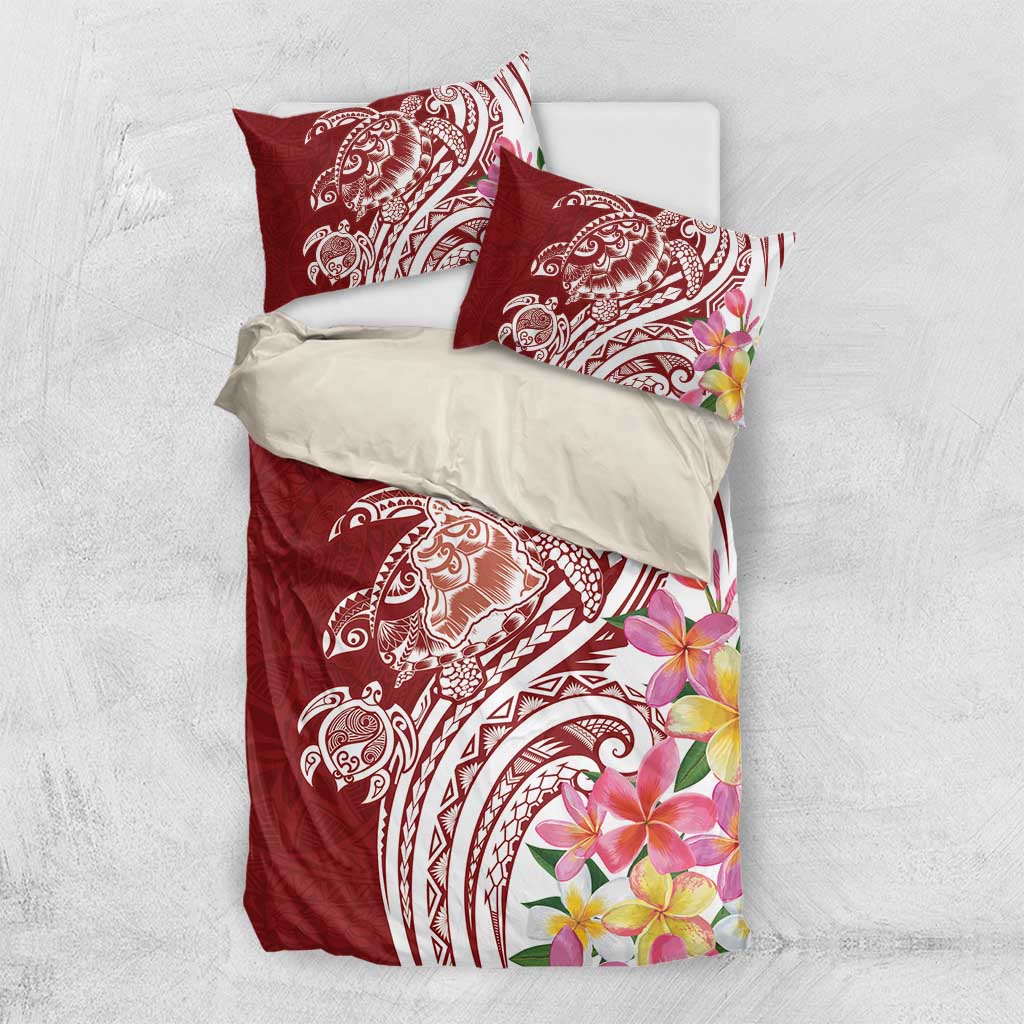Aloha Hawaii Island Personalized Bedding Set Crimson Dreamy Turtle