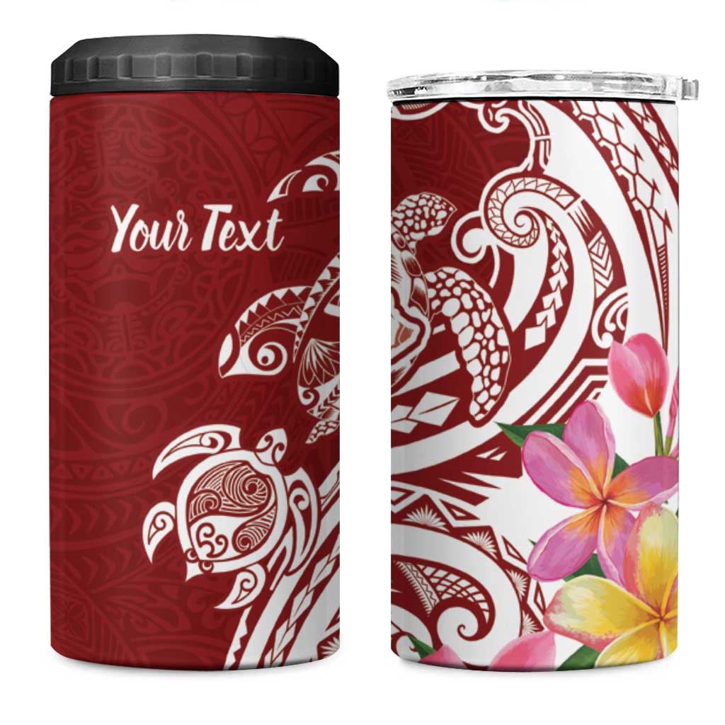 Aloha Hawaii Island Personalized 4 in 1 Can Cooler Tumbler Crimson Dreamy Turtle