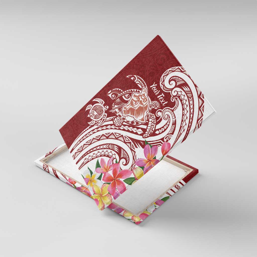 Aloha Hawaii Island Personalized Canvas Wall Art Crimson Dreamy Turtle