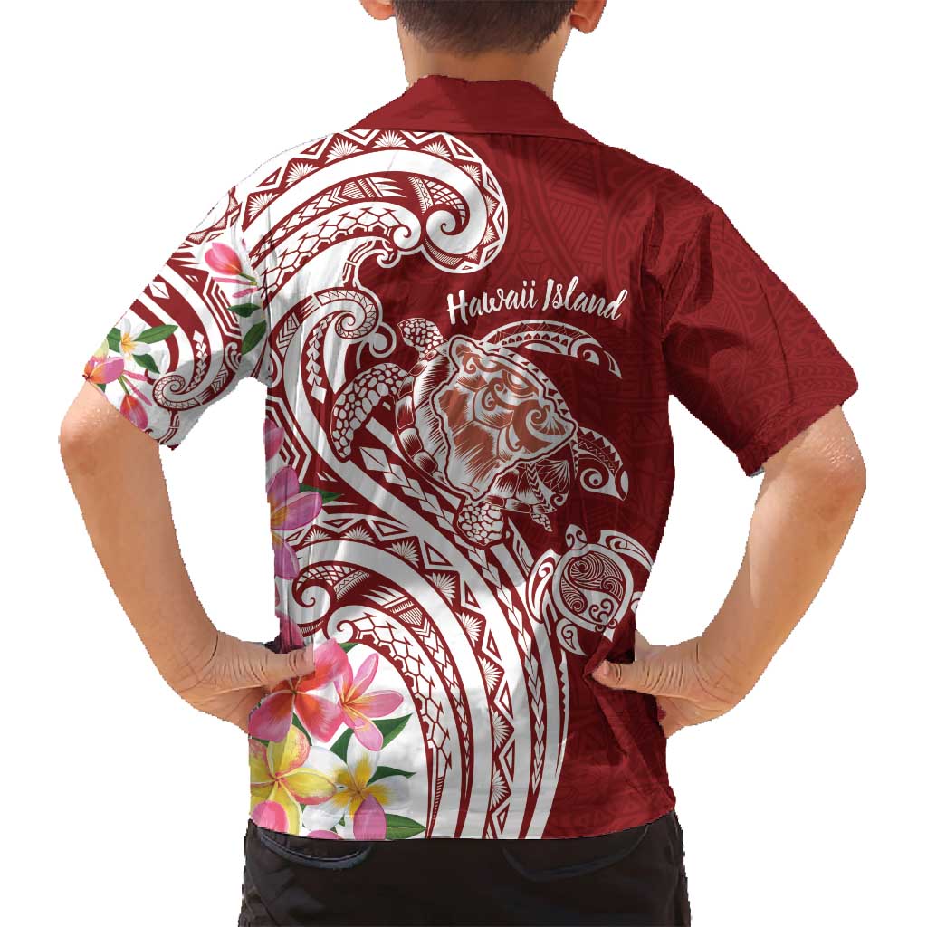 Aloha Hawaii Island Personalized Family Matching Long Sleeve Bodycon Dress and Hawaiian Shirt Crimson Dreamy Turtle