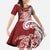 Aloha Hawaii Island Personalized Family Matching Long Sleeve Bodycon Dress and Hawaiian Shirt Crimson Dreamy Turtle