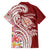 Aloha Hawaii Island Personalized Family Matching Long Sleeve Bodycon Dress and Hawaiian Shirt Crimson Dreamy Turtle