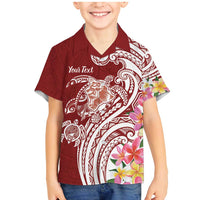 Aloha Hawaii Island Personalized Family Matching Mermaid Dress and Hawaiian Shirt Crimson Dreamy Turtle