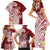 Aloha Hawaii Island Personalized Family Matching Short Sleeve Bodycon Dress and Hawaiian Shirt Crimson Dreamy Turtle
