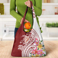 Aloha Hawaii Island Personalized Grocery Bag Crimson Dreamy Turtle