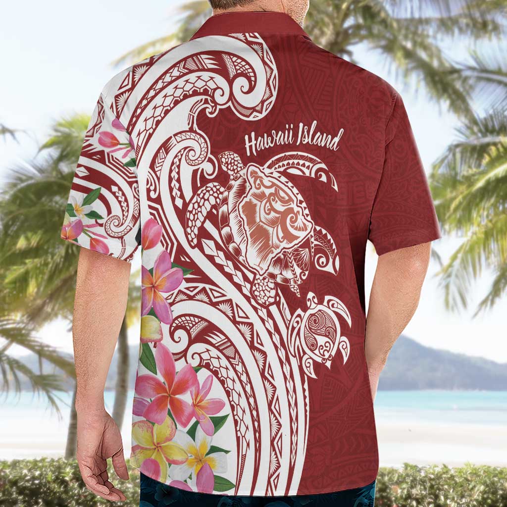 Aloha Hawaii Island Personalized Hawaiian Shirt Crimson Dreamy Turtle