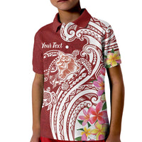 Aloha Hawaii Island Personalized Kid Polo Shirt Crimson Dreamy Turtle