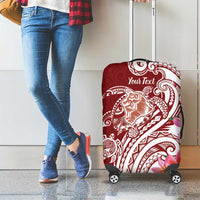 Aloha Hawaii Island Personalized Luggage Cover Crimson Dreamy Turtle