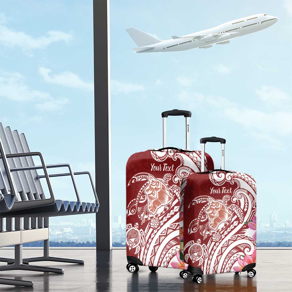 Aloha Hawaii Island Personalized Luggage Cover Crimson Dreamy Turtle